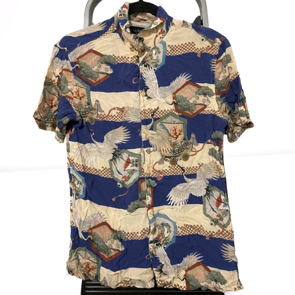 All Saints Pelican Asian Style Button Down Shirt